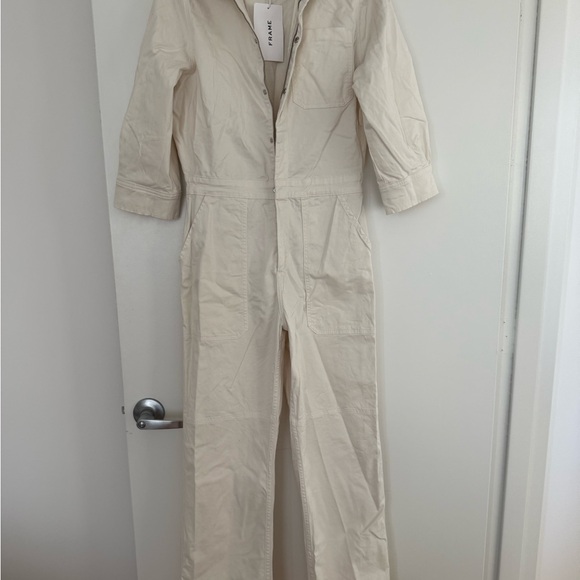 Cream Jumpsuit for Women by FRAME - Picture 1 of 6